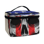 American Patriotic Skull Print Travel Makeup Bag