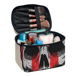 American Patriotic Skull Print Travel Makeup Bag