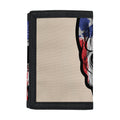 American Patriotic Skull Print Trifold Wallet