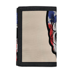 American Patriotic Skull Print Trifold Wallet