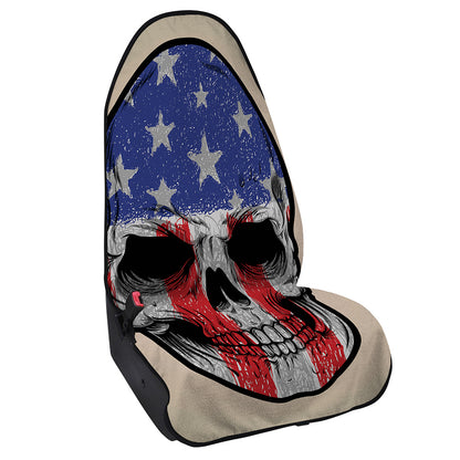 American Patriotic Skull Print Waterproof Car Seat Cover