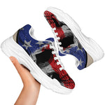 American Patriotic Skull Print White Chunky Shoes