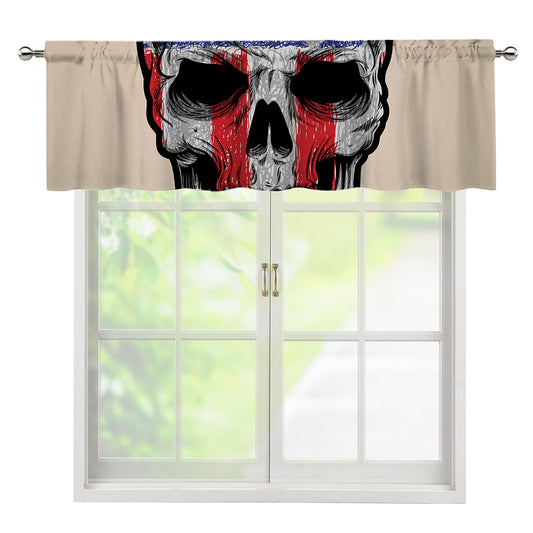 American Patriotic Skull Print Window Valance