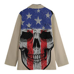 American Patriotic Skull Print Women's Blazer