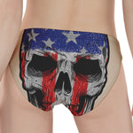 American Patriotic Skull Print Women's Panties