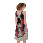 American Patriotic Skull Print Women's Sleeveless Dress