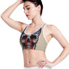 American Patriotic Skull Print Women's Sports Bra