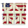 American Peace Flag Print 3 Piece Kitchen Curtains