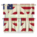 American Peace Flag Print 3 Piece Kitchen Curtains