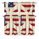 American Peace Flag Print 3 Piece Kitchen Curtains