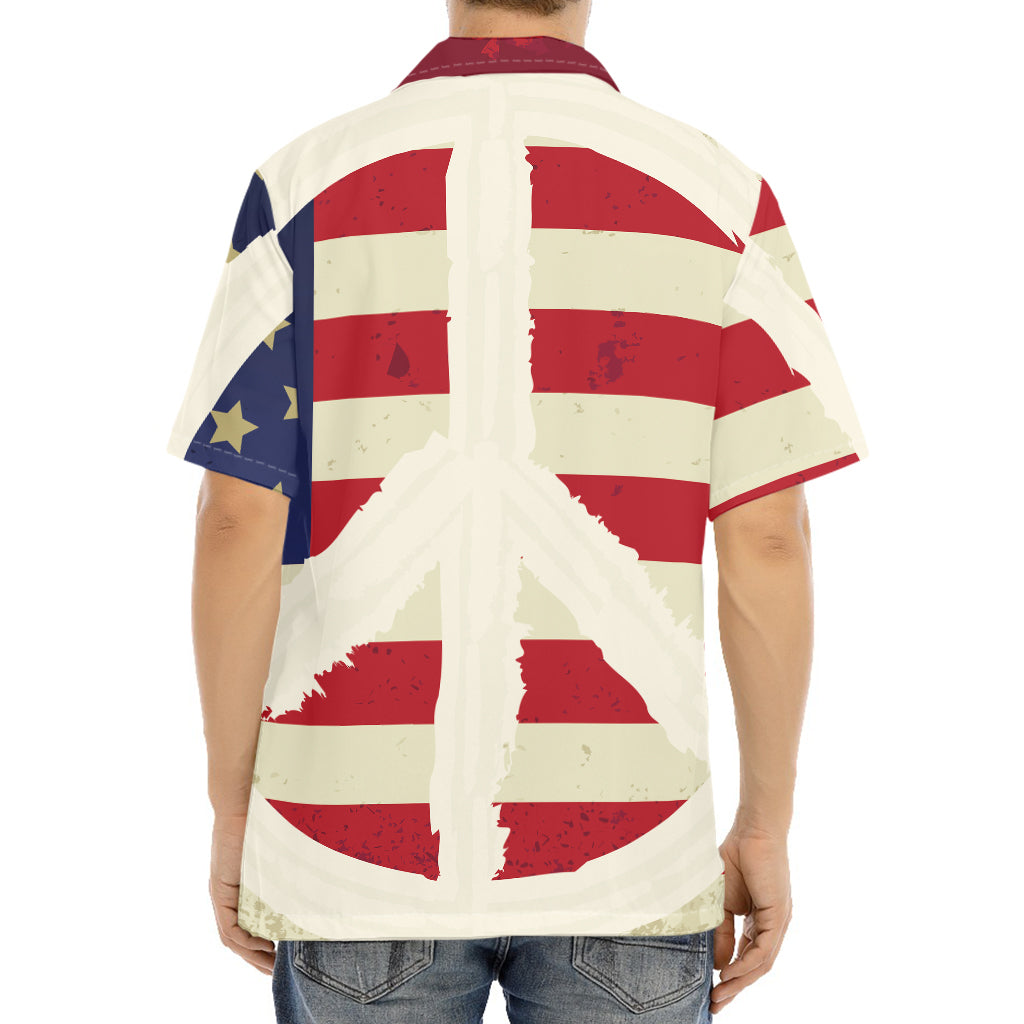 American Peace Flag Print Aloha Shirt