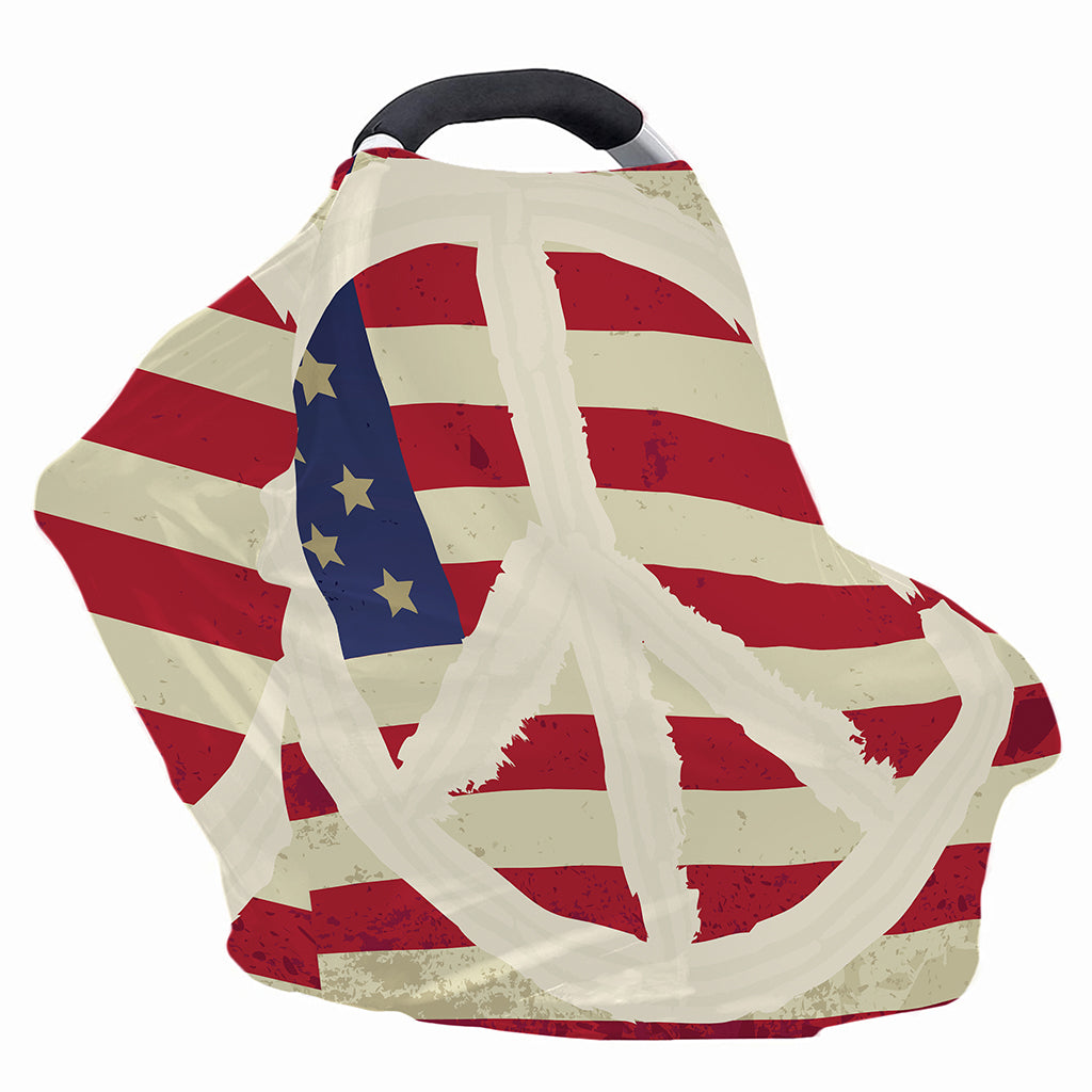 American Peace Flag Print Baby Seat Cover