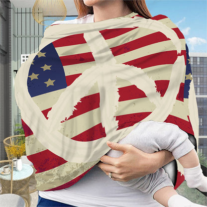 American Peace Flag Print Baby Seat Cover