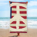 American Peace Flag Print Beach Towel