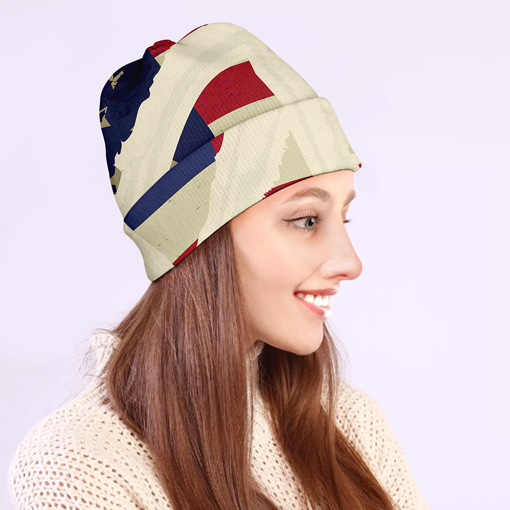 American Peace Flag Print Beanie