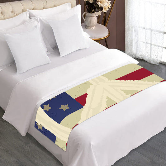 American Peace Flag Print Bed Runner