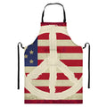 American Peace Flag Print Bib Apron With Pocket