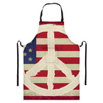 American Peace Flag Print Bib Apron With Pocket