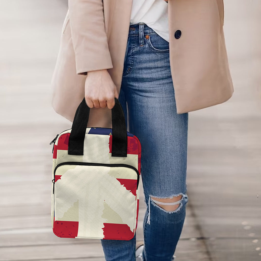 American Peace Flag Print Bible Tote Bag