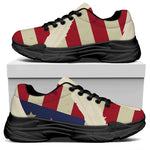 American Peace Flag Print Black Chunky Shoes