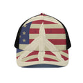American Peace Flag Print Black Mesh Trucker Hat