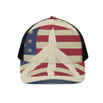 American Peace Flag Print Black Mesh Trucker Cap