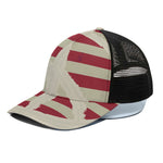 American Peace Flag Print Black Mesh Trucker Cap