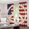 American Peace Flag Print Dimout Grommet Curtains