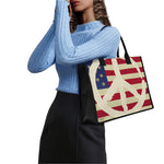 American Peace Flag Print Canvas Tote Bag