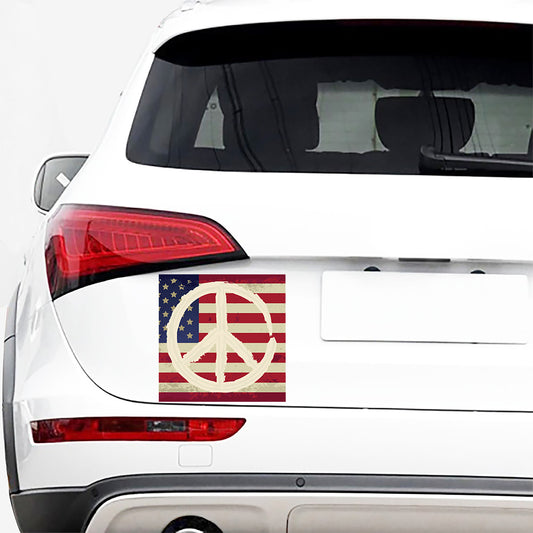 American Peace Flag Print Car Sticker
