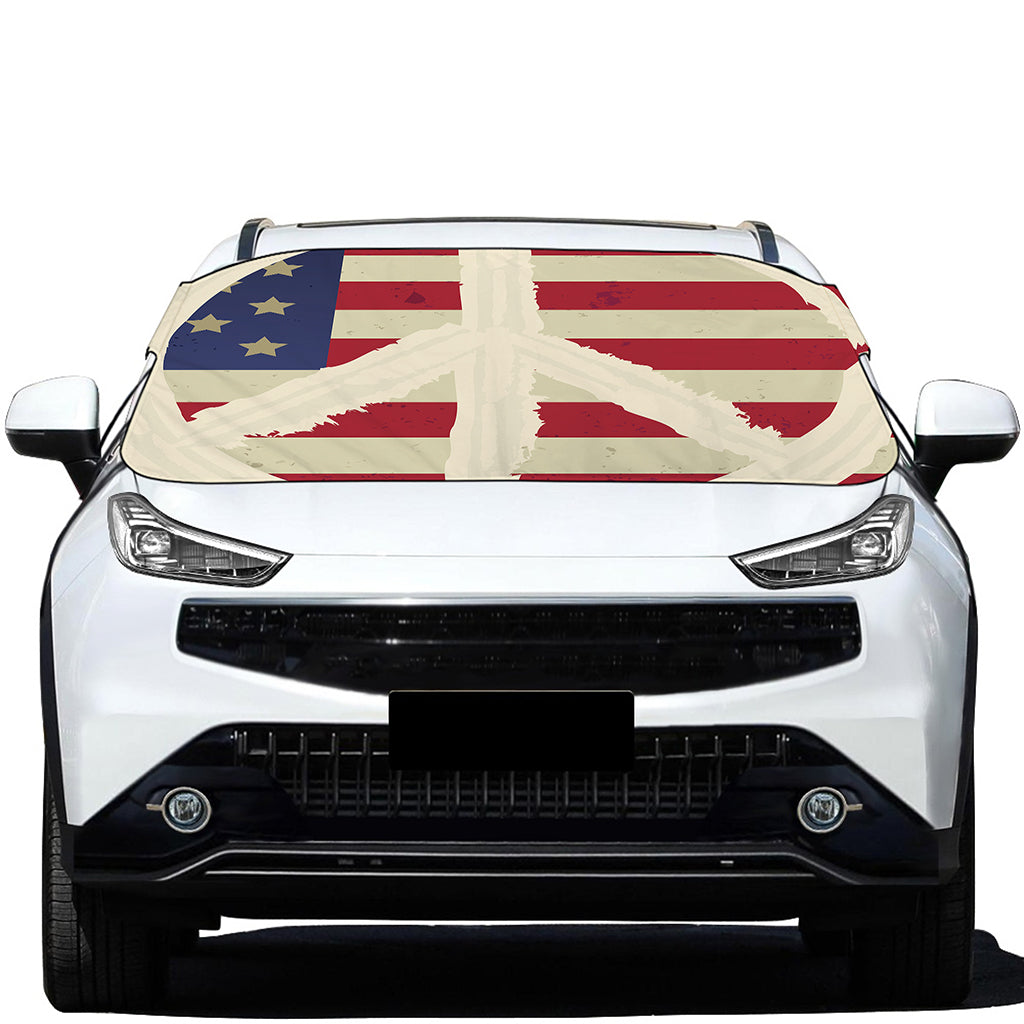 American Peace Flag Print Car Windshield Snow Cover