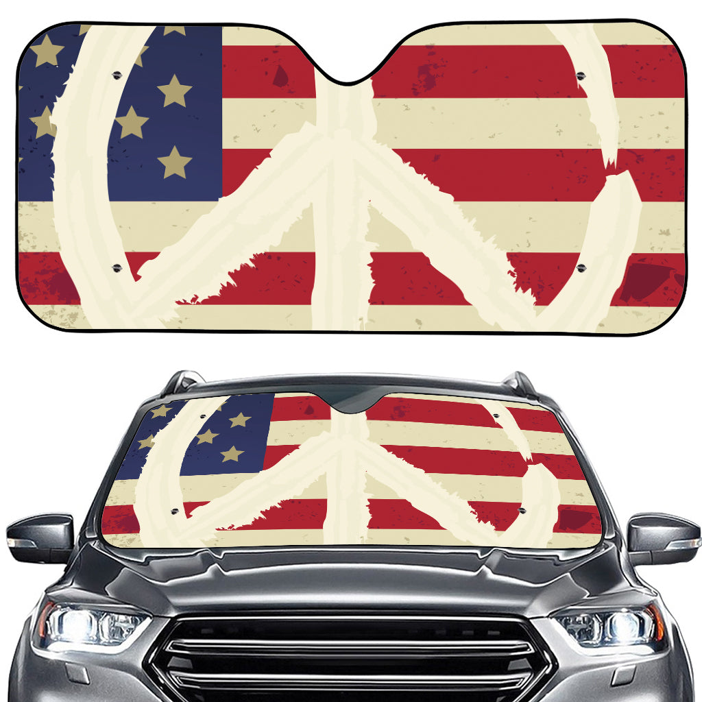 American Peace Flag Print Car Windshield Sun Shade