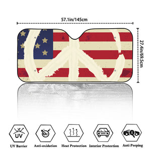 American Peace Flag Print Car Windshield Sun Shade