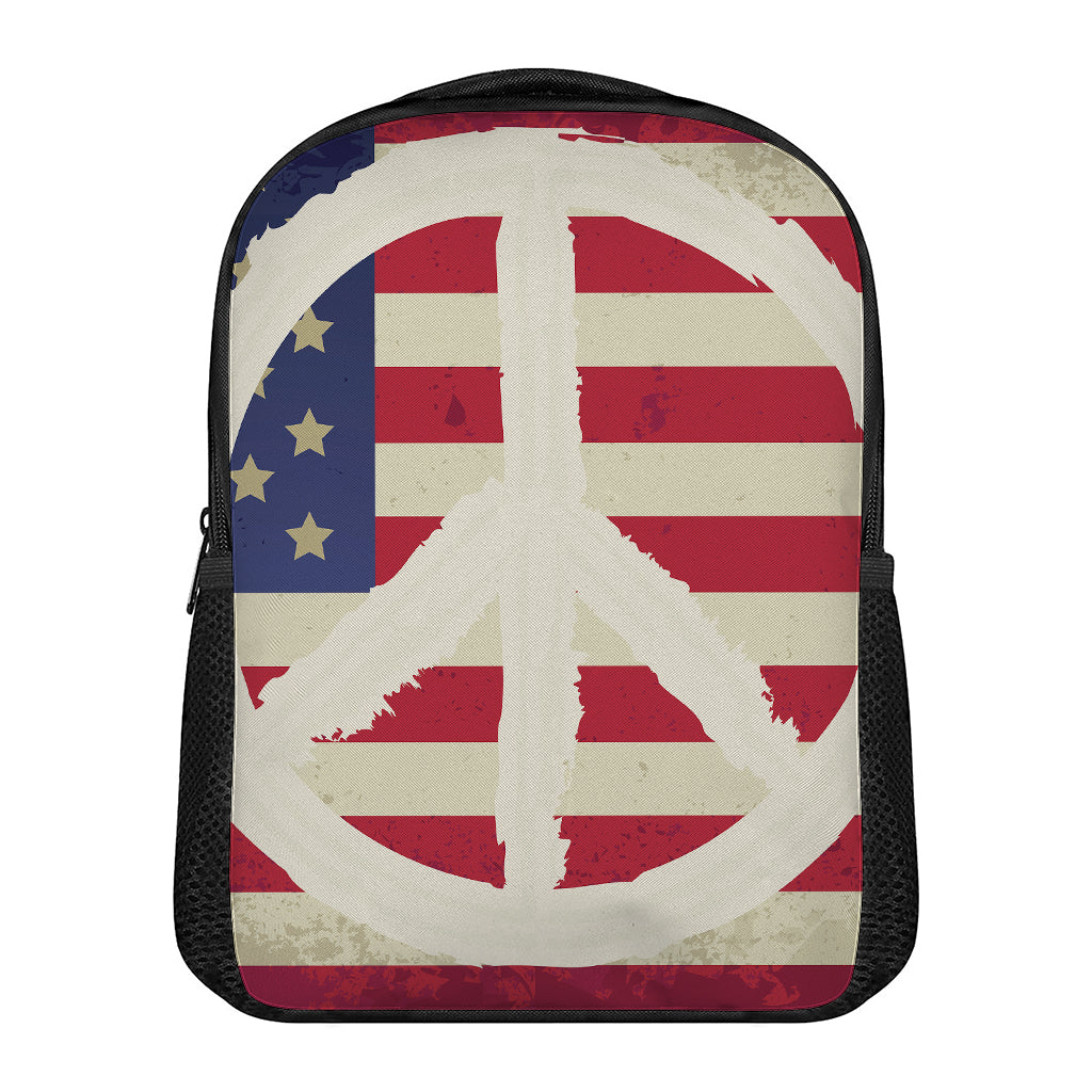 American Peace Flag Print Casual Backpack