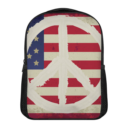 American Peace Flag Print Casual Backpack
