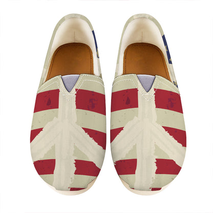 American Peace Flag Print Casual Shoes