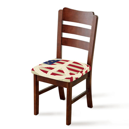 American Peace Flag Print Chair Cushion Cover