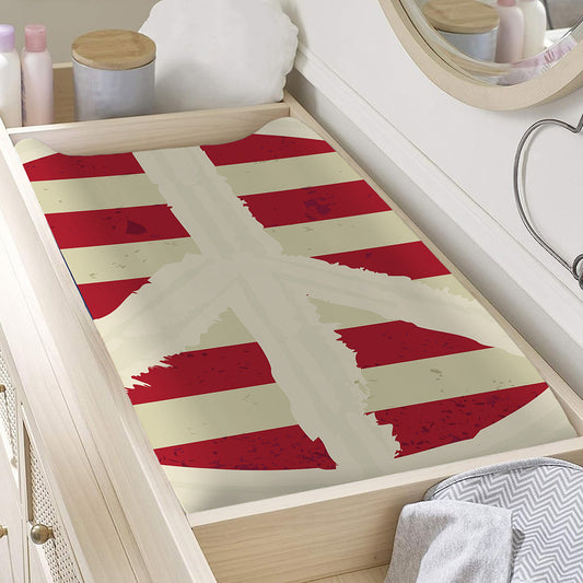 American Peace Flag Print Changing Pad Cover
