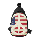 American Peace Flag Print Chest Bag