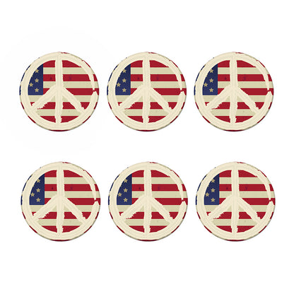American Peace Flag Print Coaster Set
