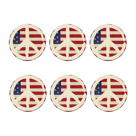 American Peace Flag Print Coaster Set
