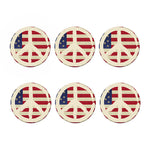 American Peace Flag Print Coaster Set