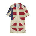 American Peace Flag Print Cotton Hawaiian Shirt