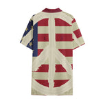 American Peace Flag Print Cotton Hawaiian Shirt