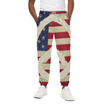 American Peace Flag Print Cotton Pants