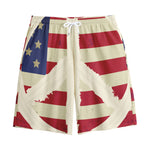 American Peace Flag Print Cotton Shorts