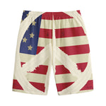 American Peace Flag Print Cotton Shorts