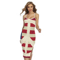 American Peace Flag Print Cross Back Cami Dress