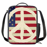American Peace Flag Print Crossbody Lunch Bag