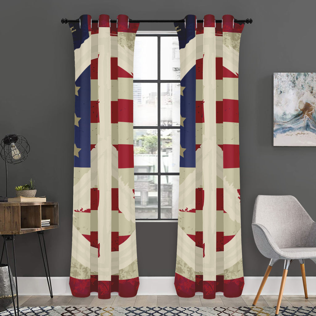 American Peace Flag Print Curtain